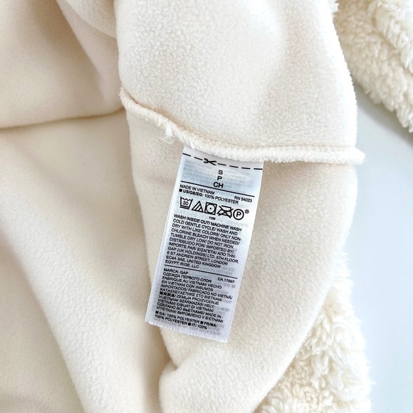 Gap Body Sherpa Mock Neck Ivory Pullover Size S/P - Picture 12 of 13